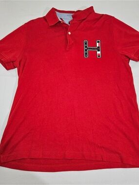 Tommy Hilfiger Men’s Custom Fit Polo Shirt Red H Logo Size M